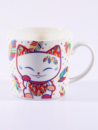 Porselen Kupa Şans Kedisi - MLC Cat Mug 037