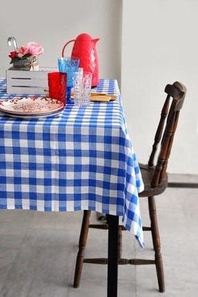  Kareli Piknik Masa ve Yer Örtüsü Retro Lila 160X160