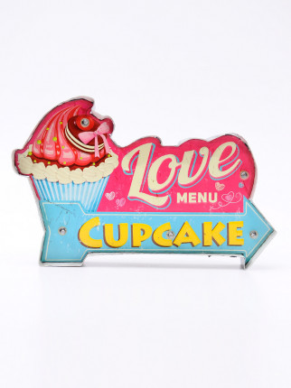 Işıklı Metal Pano - Love Cup Cake YL7375