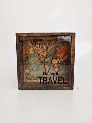 Ahşap Seyahat Kumbarası - Travel Box