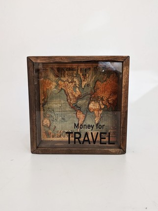  Ahşap Seyahat Kumbarası - Travel Box