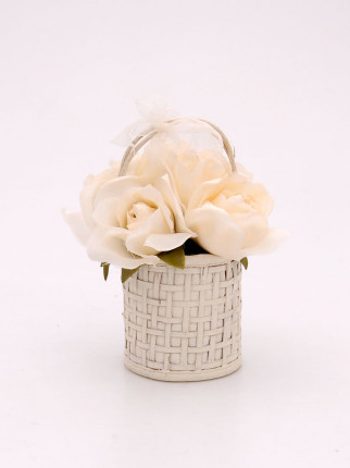  Dekoratif Çiçek - Beyaz Güller 16 cm D70095